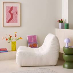 sweeek Modular Scandinavian Armchair In Textured Boucle Fabric in White - thumbnail 2