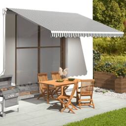 Berkfield Home Replacement Fabric for Awning Anthracite & White 4x3 m in Black - thumbnail 2