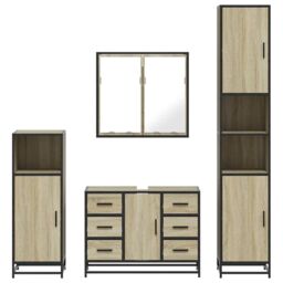 Berkfield Home 4¬†Piece Bathroom Furniture Set¬†Sonoma Oak Engineered Wood in Brown - thumbnail 5