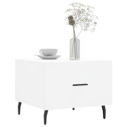 Berkfield Home Coffee Table White 50x50x40 cm Engineered Wood - Size: 50 x 50 x 40 cm - thumbnail 3