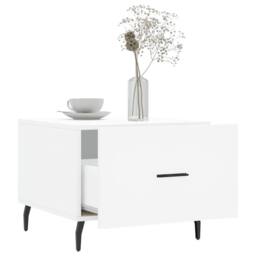 Berkfield Home Coffee Table White 50x50x40 cm Engineered Wood - Size: 50 x 50 x 40 cm - thumbnail 4