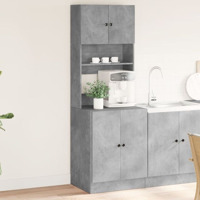 Berkfield Home Kitchen Cabinet Concrete Grey 60x50x180 cm Engineered Wood - Size: 60 x 50 x 180 cm - image 1