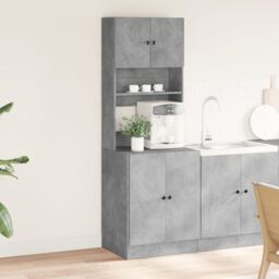 Berkfield Home Kitchen Cabinet Concrete Grey 60x50x180 cm Engineered Wood - Size: 60 x 50 x 180 cm - thumbnail 3