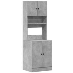Berkfield Home Kitchen Cabinet Concrete Grey 60x50x180 cm Engineered Wood - Size: 60 x 50 x 180 cm - thumbnail 2