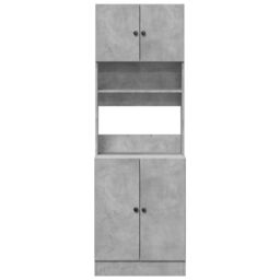 Berkfield Home Kitchen Cabinet Concrete Grey 60x50x180 cm Engineered Wood - Size: 60 x 50 x 180 cm - thumbnail 4