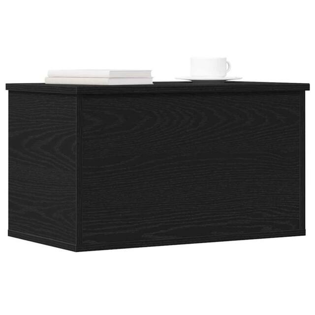 Berkfield Home Storage Box with Lid Black Oak 60x35x35 cm Engineered Wood - Size: 60 x 35 x 35 cm - image 1
