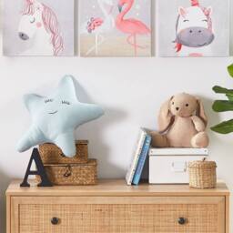 Wyld and Coco Kids Canvas Art Set 3 Grey Pink 30 x 30 cm - Size: 30 cm x 30 cm - thumbnail 1