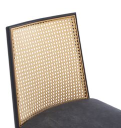 Nordlys Set of 2 Industrial Metal Cane Rattan Dining Chairs in Black - thumbnail 6