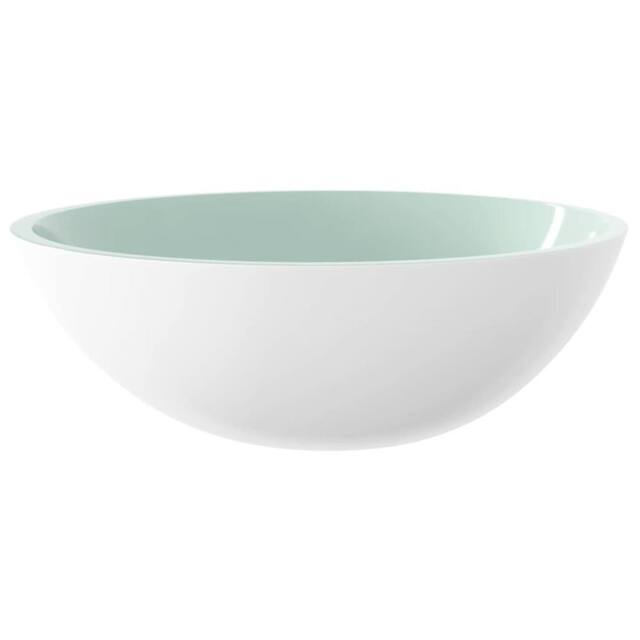Berkfield Home Basin Glass 50x37x14 cm White - Size: 50 x 37 x 14 cm - image 1