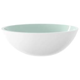 Berkfield Home Basin Glass 50x37x14 cm White - Size: 50 x 37 x 14 cm
