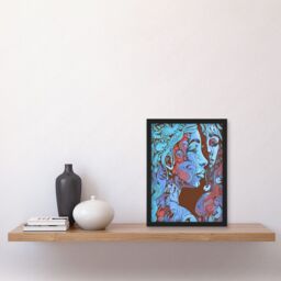 Artery8 I am My Mother Modern Folk Art Illustration Artwork Framed Wall Art Print A4 in Black - thumbnail 2