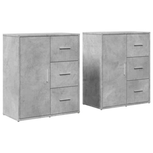 Berkfield Home Sideboards 2 pcs Concrete Grey 60x31x70 cm Engineered Wood - Size: 60 x 31 x 70 cm - image 1