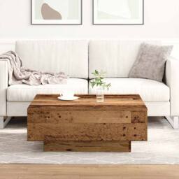 Berkfield Home Traditional Coffee Table - Old Wood - 80x80x31 cm - Engineered Wood in Brown - Size: 80 x 80 x 31 cm - thumbnail 5