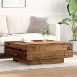 Berkfield Home Traditional Coffee Table - Old Wood - 80x80x31 cm - Engineered Wood in Brown - Size: 80 x 80 x 31 cm - thumbnail 4
