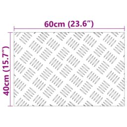 Berkfield Home Aluminum Checker Plates 2 pcs Non-Slip 24x16 in in Silver - Size: Medium - thumbnail 6
