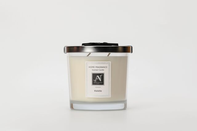 Aroma Naturals Minimalist Luxe Violette 3-Wick Scented Candle in White - Size: XL - image 1