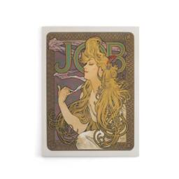 "Artery8 Job Paper Vintage Advert Art Nouveau Canvas Wall Art Print Mucha in Purple - Size: W18"" x H24""" - thumbnail 1