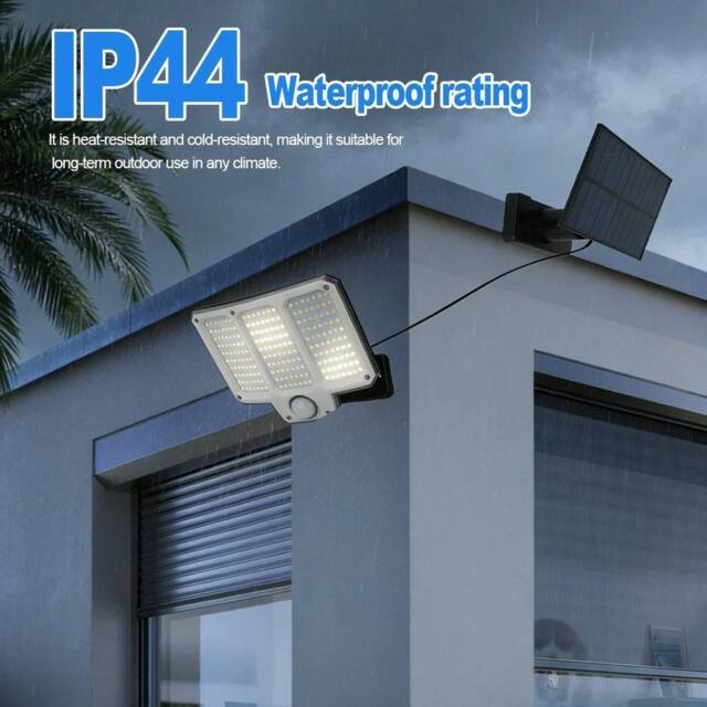 EONLION 210 LED Solar Power Motion Sensor Wall Light in Black - Size: 100 cm - image 1
