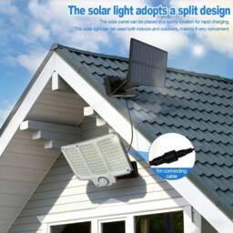 EONLION 210 LED Solar Power Motion Sensor Wall Light in Black - Size: 100 cm - thumbnail 4