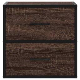 Berkfield Home Wall-mounted Bedside Cabinets 2 pcs Brown Oak 40x31x39.5 cm - thumbnail 5