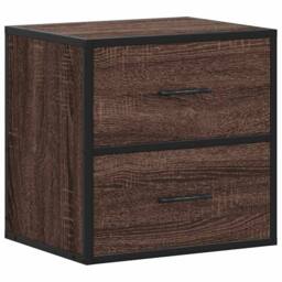 Berkfield Home Wall-mounted Bedside Cabinets 2 pcs Brown Oak 40x31x39.5 cm - thumbnail 6