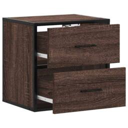 Berkfield Home Wall-mounted Bedside Cabinets 2 pcs Brown Oak 40x31x39.5 cm - thumbnail 9