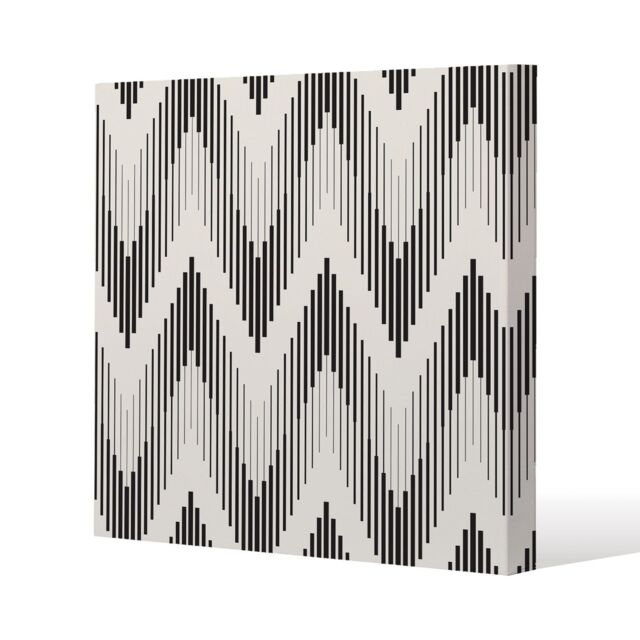 Benjamin Tate Design Geometric Zig Zag Slim Style Canvas Print 20x20cm in Natural - Size: 20x20 cm - image 1