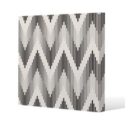 Benjamin Tate Design Geometric Zig Zag Slim Style Canvas Print 20x20cm in Natural - Size: 20x20 cm - thumbnail 2