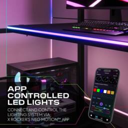X Rocker Battlebunk RGB LED Single High Sleeper Gaming Bunk Bed with Desk in Black - thumbnail 3