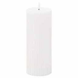 Lemon Pavilion Furniture and Decor Luxe Natural Glow 3.5x9 Texture Ribbed LED Candle - L9 x W9 x H23 cm in White - thumbnail 1