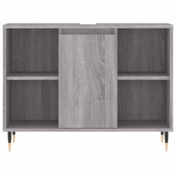 Berkfield Home Bathroom Cabinet Grey Sonoma 80x33x60 cm Engineered Wood - Size: 80 x 33 x 60 cm - thumbnail 6