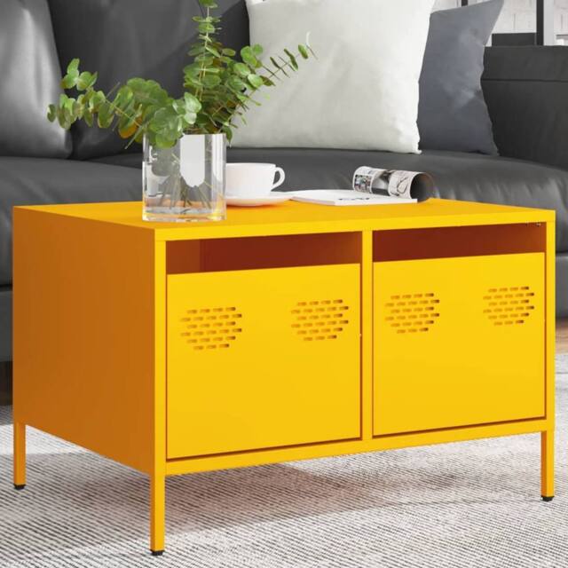 Berkfield Home TV Cabinet Mustard Yellow 68x50x43.5 cm Cold-rolled Steel - image 1