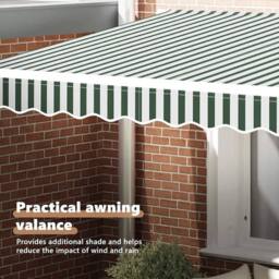 FLAVORA 3m Green White Polyester Awning Valance Replacement - Size: 1000L - thumbnail 6