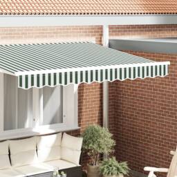 FLAVORA 3m Green White Polyester Awning Valance Replacement - Size: 1000L