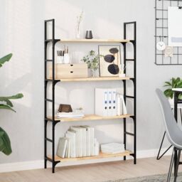Berkfield Home Floating Shelves 4 pcs 100x20x2 cm Untreated Solid Wood Acacia in Brown - Size: 100 x 20 x 2 cm - thumbnail 1
