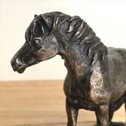 Animal Crackers Shetland Pony Figurine In Solid Cold Cast Bronze Designed By Harriet Glen, Quality Horse Lover Home Decoration - thumbnail 5