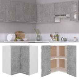 Berkfield Home Hanging Corner Cabinet Concrete Grey 57x57x60 cm Engineered Wood - Size: 57 x 57 x 60 cm - thumbnail 2