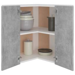 Berkfield Home Hanging Corner Cabinet Concrete Grey 57x57x60 cm Engineered Wood - Size: 57 x 57 x 60 cm - thumbnail 4