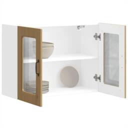 Berkfield Home with Shelf Wall-mounted Other with Storage with Door 7 pcs Black… in Brown - thumbnail 5