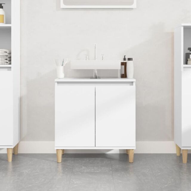 Berkfield Home Sink Cabinet White 58x33x60 cm Engineered Wood - Size: 58 x 33 x 60 cm - image 1