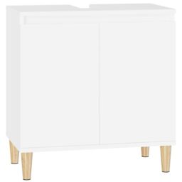 Berkfield Home Sink Cabinet White 58x33x60 cm Engineered Wood - Size: 58 x 33 x 60 cm - thumbnail 2