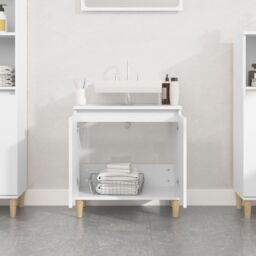 Berkfield Home Sink Cabinet White 58x33x60 cm Engineered Wood - Size: 58 x 33 x 60 cm - thumbnail 3