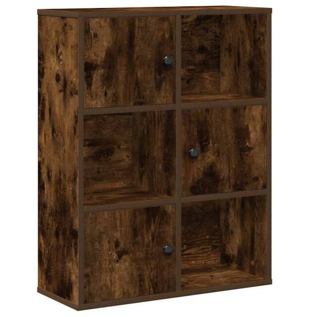 Berkfield Home Bookcase Smoked Oak 60x24x76.5 cm Engineered Wood in Brown - image 1