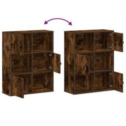 Berkfield Home Bookcase Smoked Oak 60x24x76.5 cm Engineered Wood in Brown - thumbnail 8