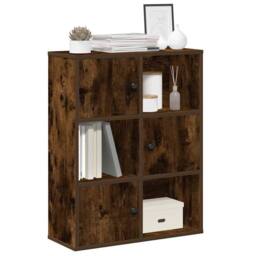 Berkfield Home Bookcase Smoked Oak 60x24x76.5 cm Engineered Wood in Brown - thumbnail 2