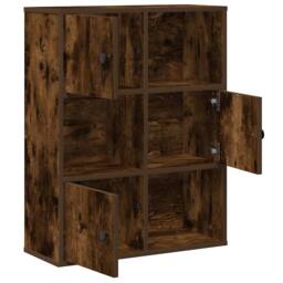 Berkfield Home Bookcase Smoked Oak 60x24x76.5 cm Engineered Wood in Brown - thumbnail 4