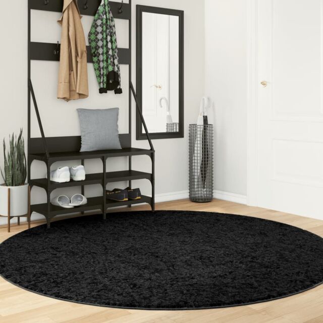 Berkfield Home Rug OVIEDO Short Pile Black √ò 200 cm - Size: Medium - image 1