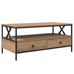 Berkfield Home Coffee Table Artisan oak 100 x 51 x 45 cm Engineered wood in Brown - thumbnail 2