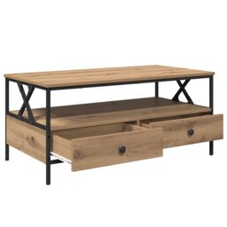 Berkfield Home Coffee Table Artisan oak 100 x 51 x 45 cm Engineered wood in Brown - thumbnail 4