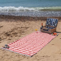 Nicola Spring 100% Cotton Bath Towel Turkish Style Hamman Beach Towel Bath Sheet - 170 x 90cm in Red - thumbnail 5